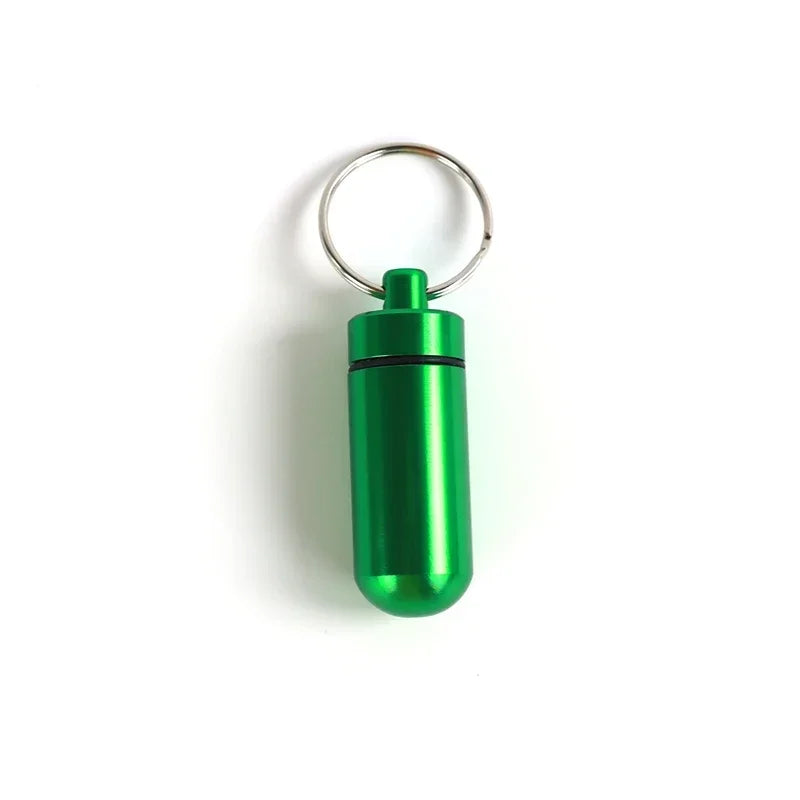 Mini Portable Pill Box – Waterproof Aluminum Case for Tablets, Vitamins, Fish Oils & Medicine Storage