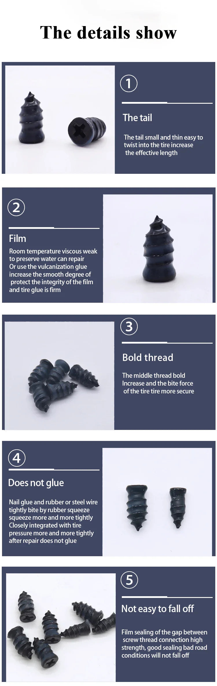 10/30pcs Car & Motorcycle Tyre Repair Rubber Nail Set – Universal Tire Puncture Repair Tool for Cars, Trucks & Bikes