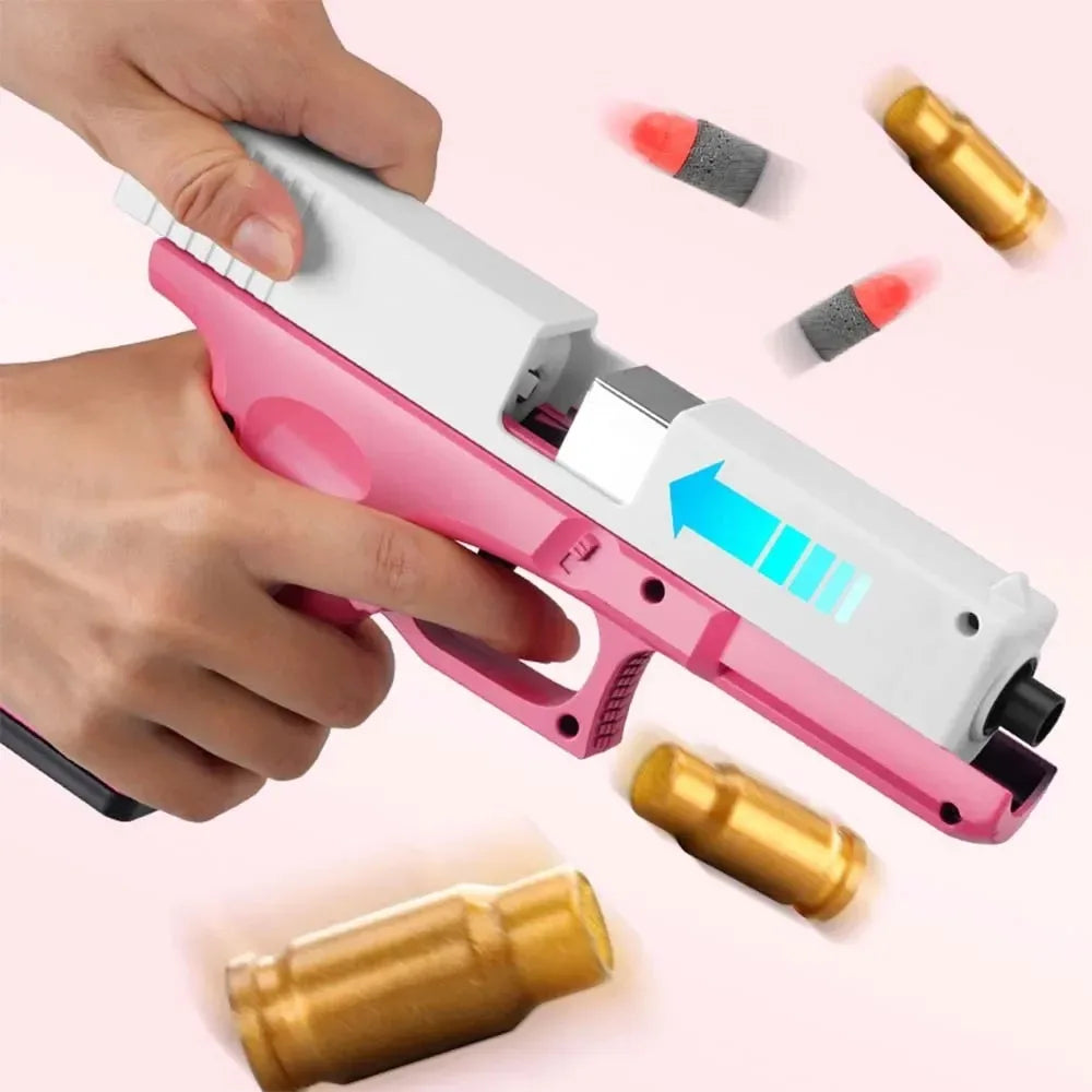 32 Shells & 100 Soft EVA Bullets – Toy Gun Ammo for Glock, Colt 1911 Shooting Game for Kids & Boys