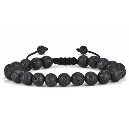 Handmade 8mm Tiger Eye & Lava Rock Bracelet – Natural Stone Protection Jewelry for Men’s Gift