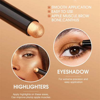 Waterproof Pearlescent Eyeshadow Pencil: 8 Colors of Glitter and Shimmer Highlighter for Eye Makeup