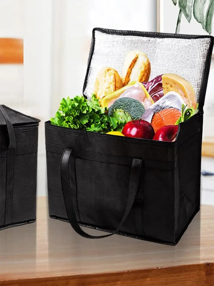 Portable Insulated Cooler Bag — Folding Zipper Picnic Bag for Outdoor Camping, BBQ, Travel & Catering