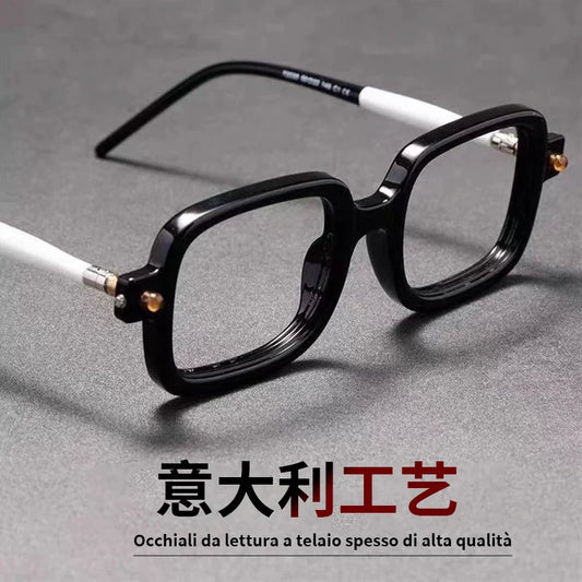 Wide Frame Reading Glasses for Men & Women – Thick Blue Light Blocking Eyewear for Elderly, High-Grade Genuine