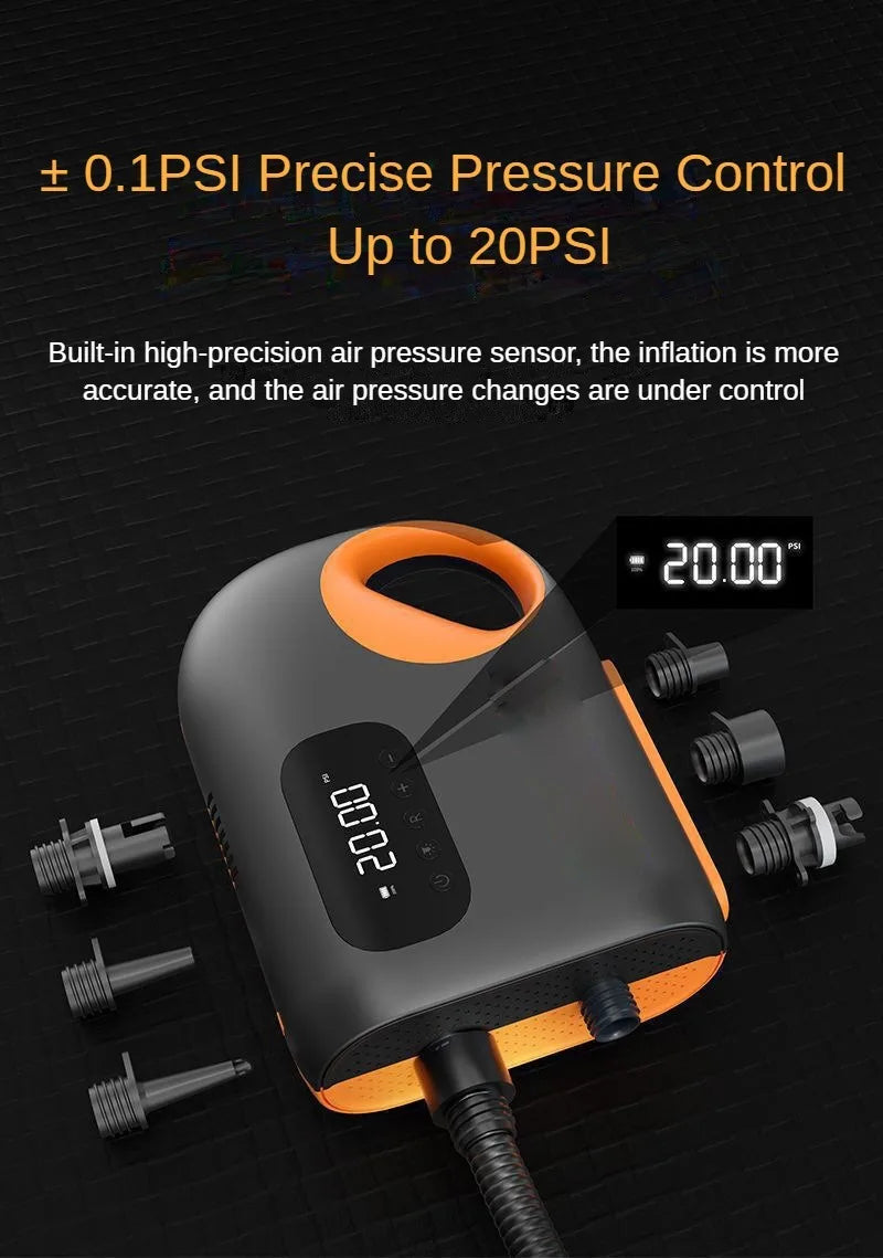 LEIBOO 20PSI DC Electric Air Pump – High-Speed Compressor for Inflatable SUP, Paddle Board, Airbed, Boat & Kayak