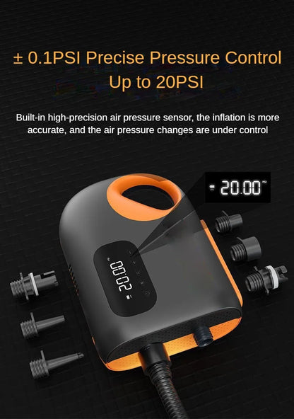 LEIBOO 20PSI DC Electric Air Pump – High-Speed Compressor for Inflatable SUP, Paddle Board, Airbed, Boat & Kayak