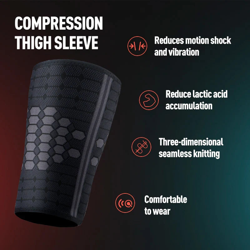 Thigh Compression Sleeve - Hamstring Quad Wrap Support for Pulled Groin Muscles, Sprains, Workouts, and Sports Recovery - Unisex