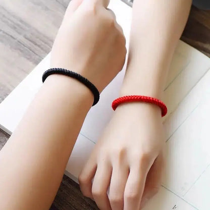 Lucky Red Thread Bracelet — Adjustable Tibetan Buddhist Handwoven Braided Rope Jewelry for Men and Women Wristbands