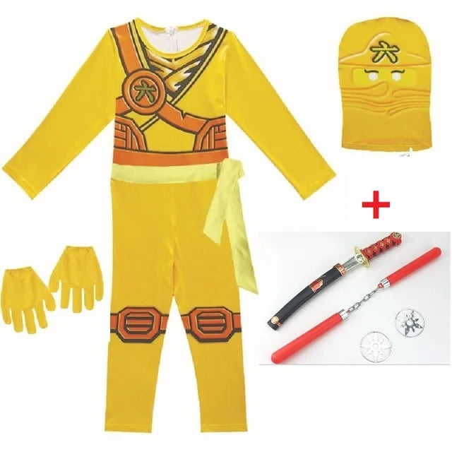 NINJA Cosplay Costume – Boys & Girls Jumpsuit Set for Halloween, Christmas, and Party Wear