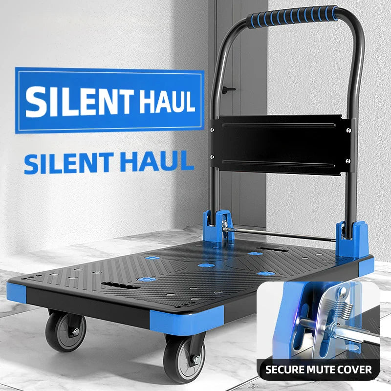 AIRAJ Foldable Platform Hand Truck – Heavy Duty Portable Trolley Cart, Compact Push Dolly for Practical Handling