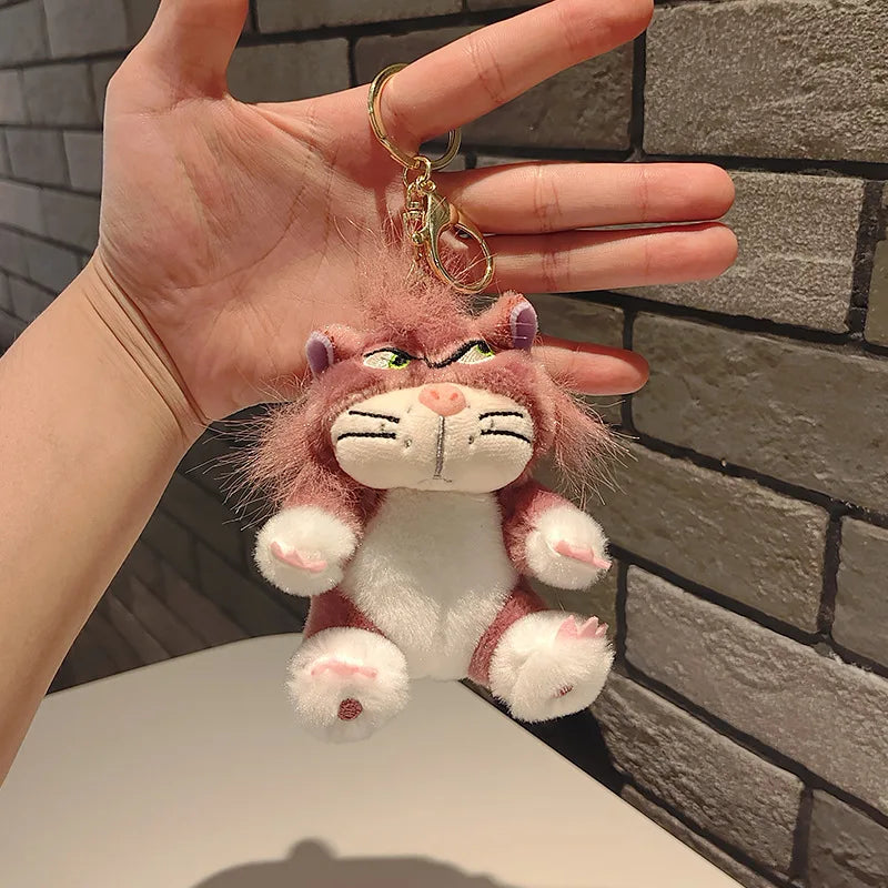 Funny Lucifer Cat Plush Keychain - 12cm Cross-Eyed Kitten Bag Pendant Doll