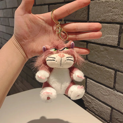 Funny Lucifer Cat Plush Keychain - 12cm Cross-Eyed Kitten Bag Pendant Doll