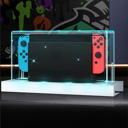 YLW RGB Base Clear Dust Cover for Nintendo Switch OLED: Protective Acrylic Sleeve Display Shell - Keep Your Console Safe and Stylish with Game Accessories