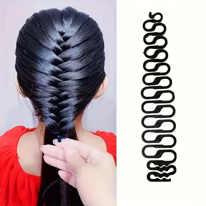 3-Piece Fishbone Weaving Tool Set – Easy Magic Curls & Braids Styling Accessories for Elegant Ponytails