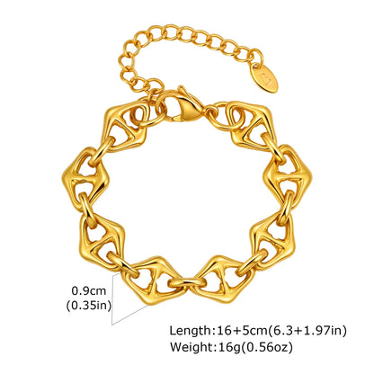 Women’s Chunky Gold Toggle Chain Bracelet – Stainless Steel OT Buckle Link Bracelet, Tarnish-Free Bold Fashion Jewelry