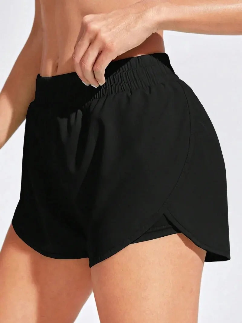 Women’s Yoga & Fitness Shorts – Elastic Running Workout Leggings for Gym, Sport & Activewear