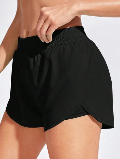 Women’s Yoga & Fitness Shorts – Elastic Running Workout Leggings for Gym, Sport & Activewear