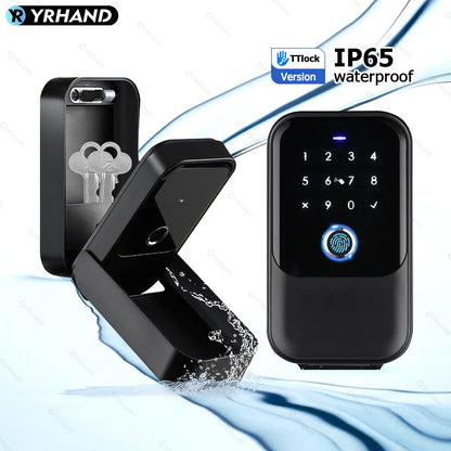 YRHAND TTlock Smart Fingerprint Lock Box – Digital Password, IC Card, Tuya Electronic Portable IP66 Security for Smart Home
