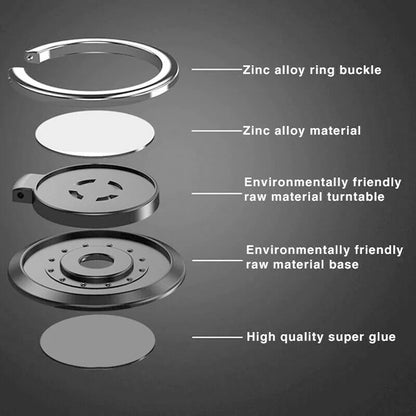 360 Rotating Finger Ring Holder Stand Grip: Magnetic Mount Phone Back Sticker Pad - Universal Bracket for Mobile Phones and Cars