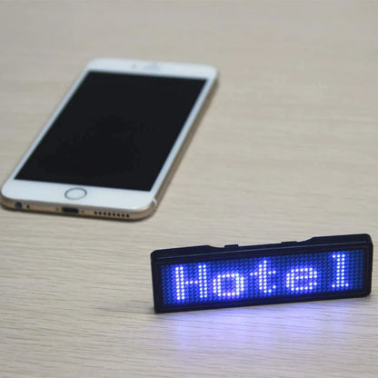 Rechargeable LED Name Badge Display – Programmable Scrolling Message Board with Multi-Language Support
