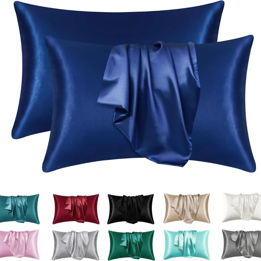 Boost Beauty Sleep Silky Satin Pillowcases - Cooling, Hair & Skin-Friendly, Easy-Care Sleep Essentials