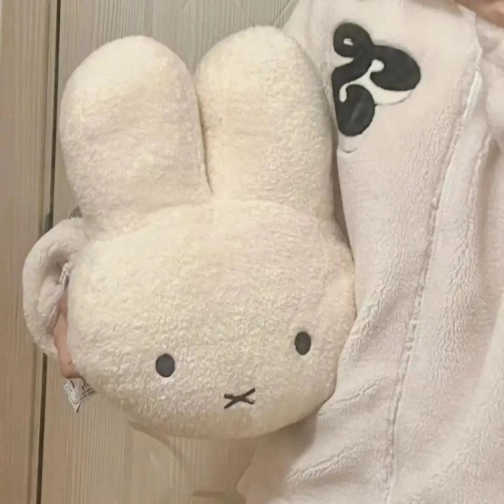 Miffy Black-Eyed Plush Doll - Kawaii Soft Bed & Sofa Cushion Pillow Gift for Kids