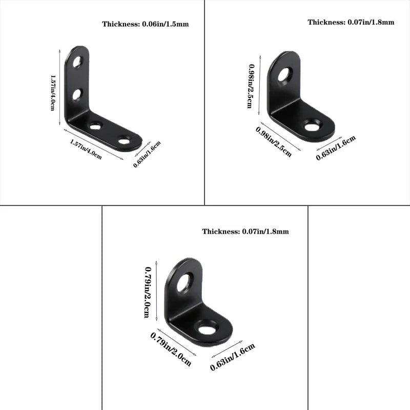 12PCS L Bracket Shelf Supports - 90 Degree Right Angle Corner Joints for Shelves Furniture & Wooden Boxes