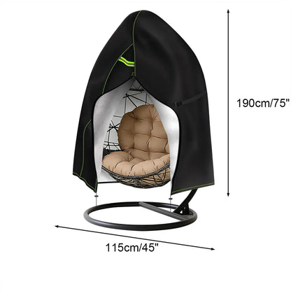 Waterproof Patio Hanging Egg Chair Cover 210D Heavy Duty – Windproof Dustproof Swing Seat Slipcover for Single & Double Garden Chairs