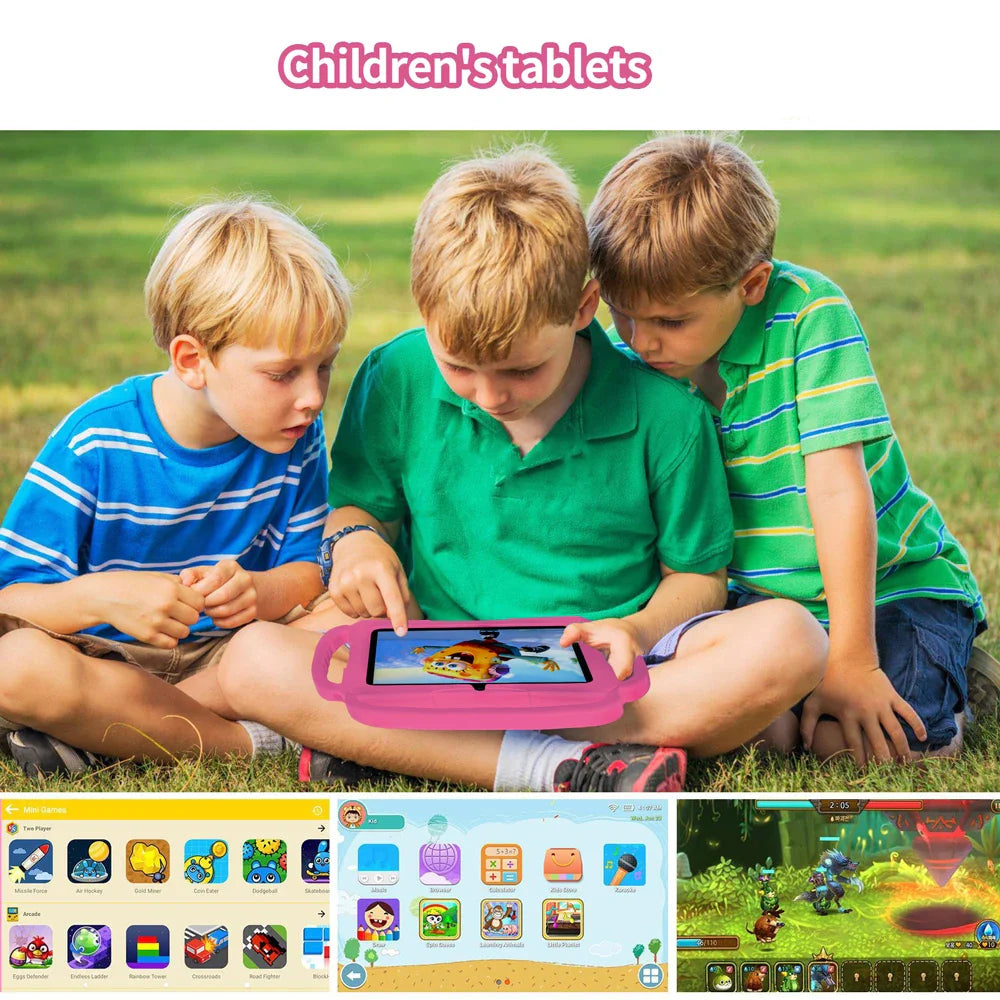 2024 New 5G WiFi Children's Tablet – 4GB RAM, 64GB ROM, Quad-Core, Dual Camera, 4000mAh, Android 13, Portable Mini Tablet