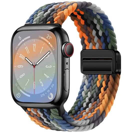 Braided Magnetic Strap for Apple Watch — Compatible with 38mm, 40mm, 41mm, 44mm, 45mm, 49mm Series SE, 7, 6, 8, 9, 10 & Ultra2