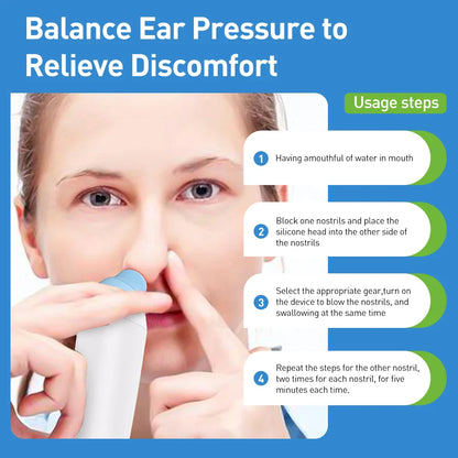 Ear Pressure Relief Device – Eustachian Tube Unblocker with 3-Speed Adjustment for Tinnitus, Ear Blockage, and Dizziness Relief