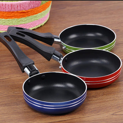 12/14/16cm Mini Non-Stick Frying Pan – Steel Saucepan for Kitchen Cooking, Random Colors