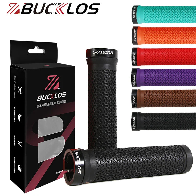 BUCKLOS Lock-On Bicycle Handlebar Grips — Anti-Slip Waterproof MTB Damping Cuffs for Mountain Bikes