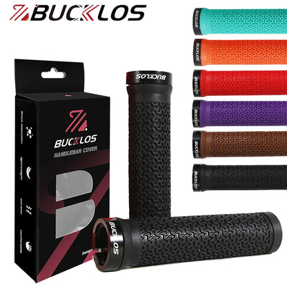 BUCKLOS Lock-On Bicycle Handlebar Grips — Anti-Slip Waterproof MTB Damping Cuffs for Mountain Bikes