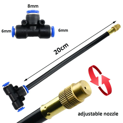 Universal Atomization Sprinkler - Automatic Watering Kits 5-20M with Rotating Copper Nozzle - Ideal for Balcony Rainforest Spray & Garden Irrigation