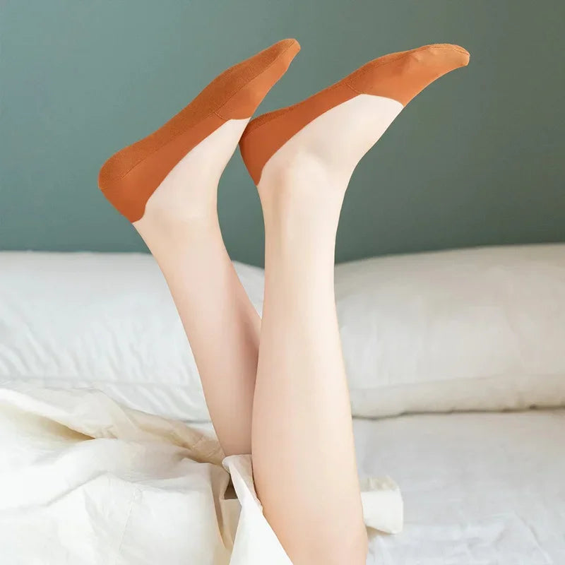 3 Pairs Women's Invisible Low-Cut Socks – Breathable Non-Slip Cotton No-Show Summer Socks