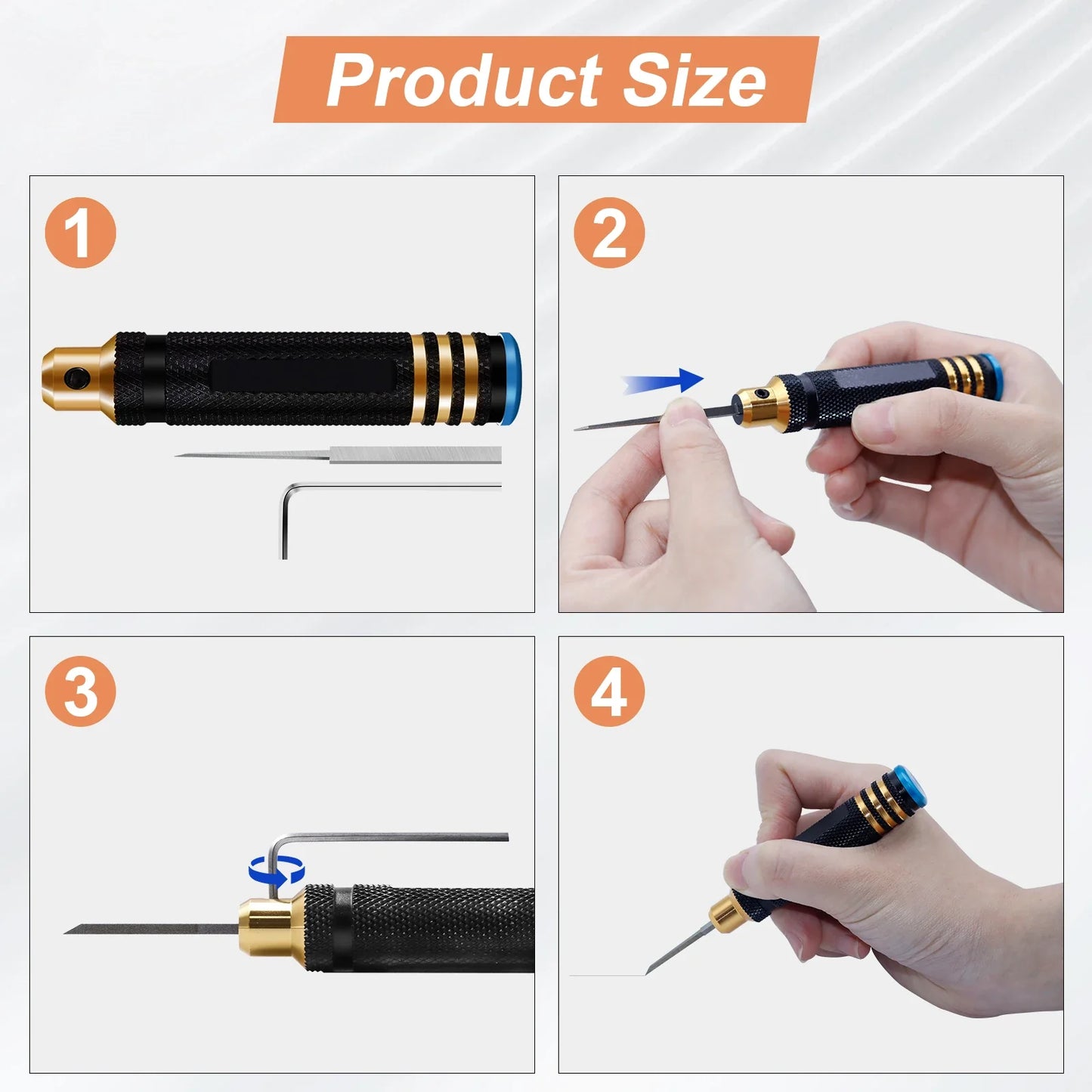 Model Chisel Set with 7 Blades – Gundam Resin Carving, Hobby Scribe & Cutting Tool for RC Car and Drone Repair
