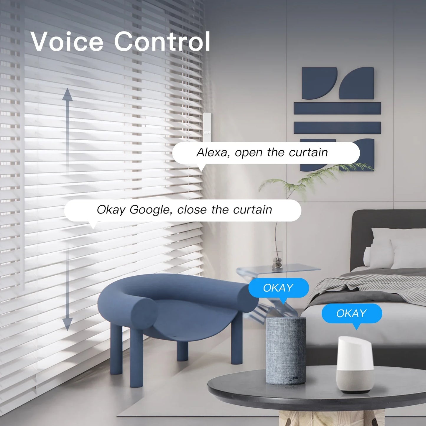 MOES Tuya WiFi Smart Motor for Roller Blinds - Electric Chain Drive with RF Remote and Smart Life App Compatibility - Works with Alexa/Google