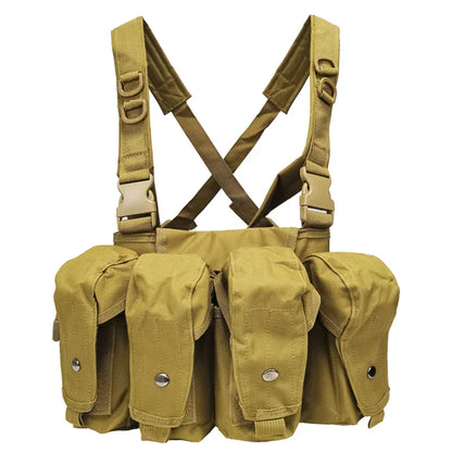 Tactical MOLLE Vest | Quick Release Hunting & CS Training Chest Vest with AK Belly Pockets