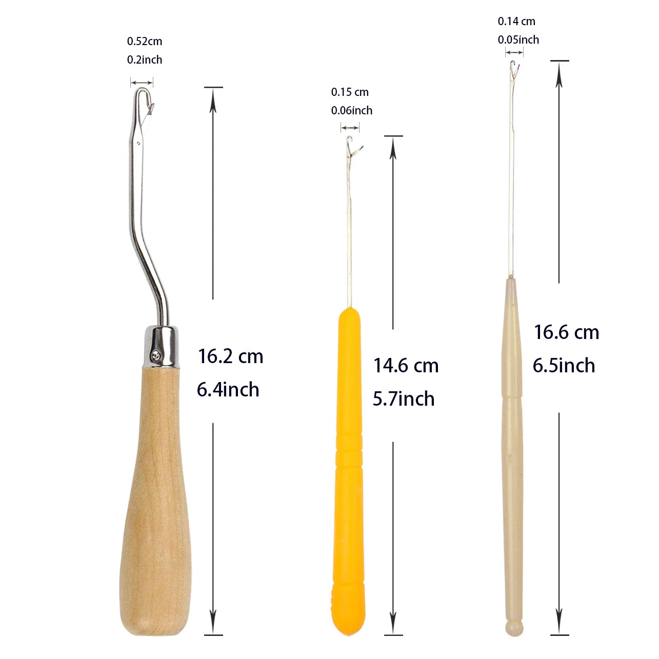 9-Piece Bent Latch Hook Set – Crochet Needles for Dreadlocks, Braiding, Hair Extensions