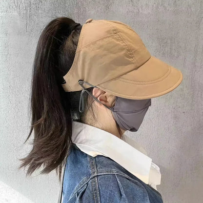 Protective and Stylish: Women's Foldable Wide Brim Sunhat - Adjustable Outdoor Bucket Hat with UV Protection, Perfect for Beach and Fishing