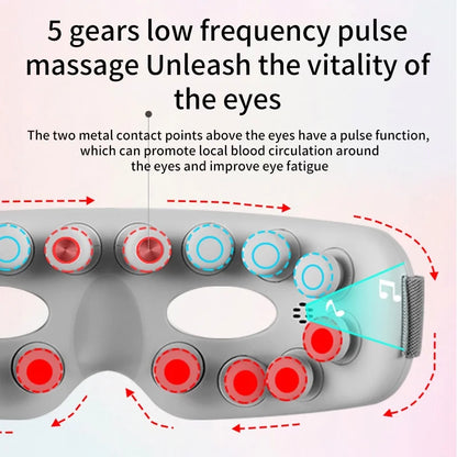 Eye Massager with Acupoint Vibration & Hot Compress | Bluetooth Music Eye Care Device
