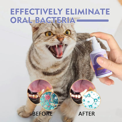 50ml Pet Oral Cleanse Spray - Freshen Dog and Cat Breath, Prevent Calculus, Remove Bad Breath, and Teeth Cleanser