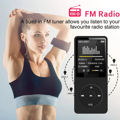 Portable Pocket MP3 Player with USB Charging, Digital Display Screen - Ideal for Sports, Running, Walking, and Lossless Music Playback