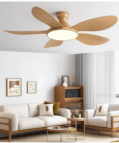 52-inch Modern LED Ceiling Fan — 60W Low Floor DC Motor, 35W Light, Remote Control, 110-220V