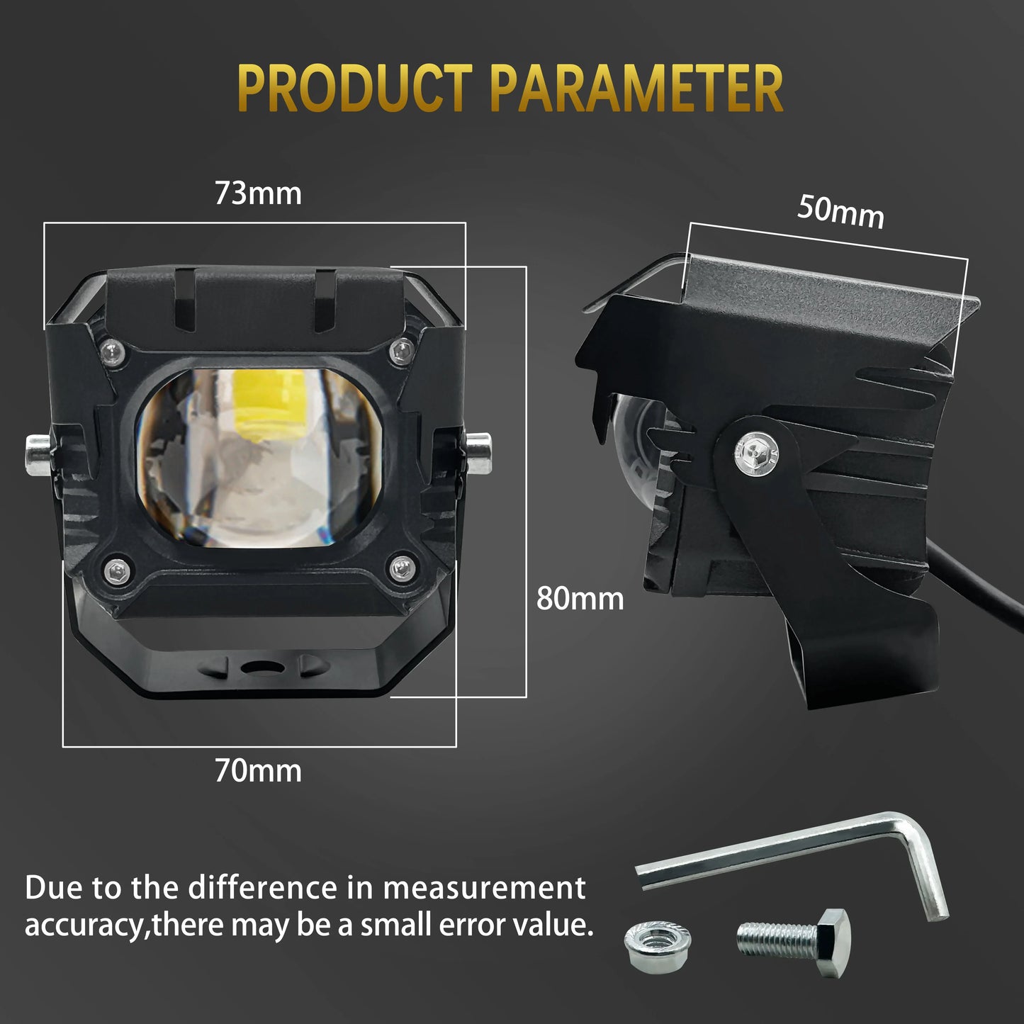 1/2PCS V7 Pro Mini LED Driving Light — 40W High/Low Beam with White & Yellow Korea LED Chip