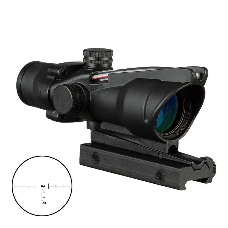 4X32 Hunting Riflescope – Fiber Optic Green & Red Dot Illuminated Reticle Tactical Sight