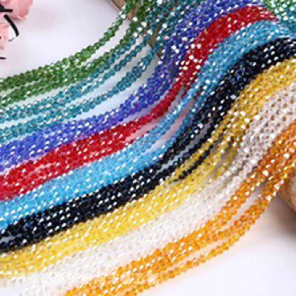 4mm/6mm/8mm Round Crystal Glass Beads – Faceted Spacer Loose Beads for DIY Jewelry Making & Needlework Craft Accessories