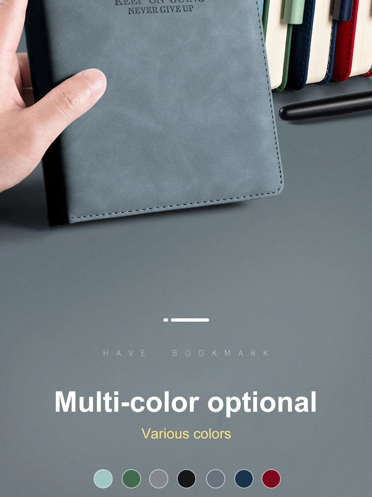 A5 Thickened Deer Head Notebook – Business PU Soft Leather Notepad with Horizontal Lines, School & Office Stationery Supplies