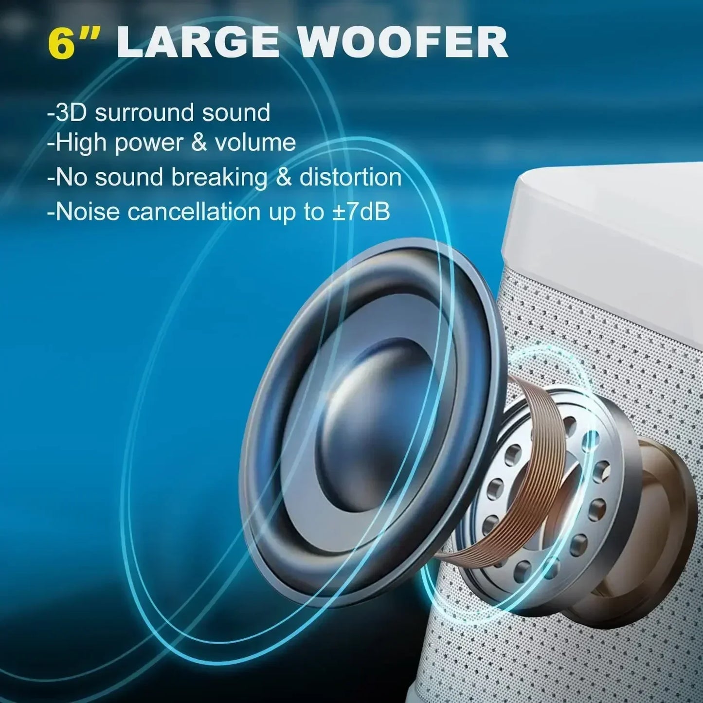 Portable Karaoke Machine with 2 Wireless Microphones — Boombox Player with AUX, TF Card, U Disk & Voice Changer for Parties