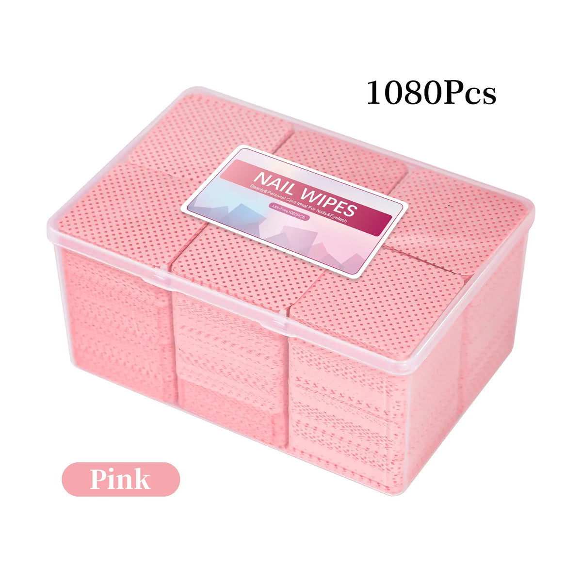 1080-Piece Nail Art Wipes - Lint-Free Cotton Pads for Gel Polish, Eyelash Glue & Beauty Cleaning